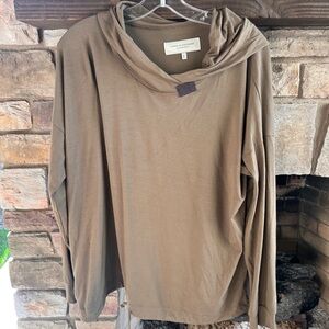 Lightweight Hooded Henriette Steffensen Long Sleeve Top - Brown Large